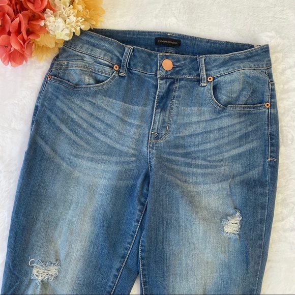 Catherine Malandrino Distressed Blue Skinny Jeans - Picture 2 of 8